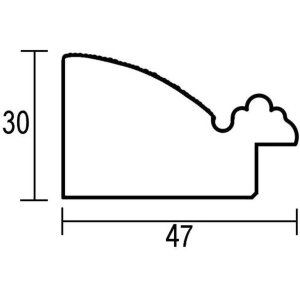 Efekt rama z litego drewna profil 28 srebrny 7x10 cm szkło akrylowe