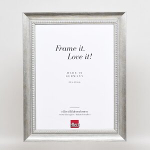 Efekt rama z litego drewna profil 28 srebrny 7x10 cm szkło akrylowe