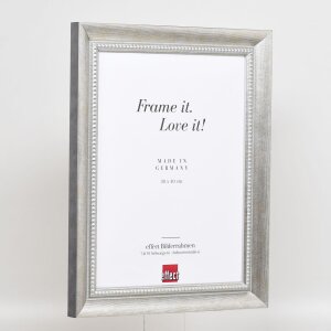 Efekt rama z litego drewna profil 28 srebrny 7x10 cm szkło akrylowe