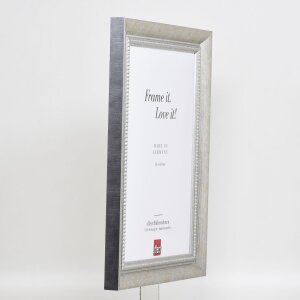 Efekt rama z litego drewna profil 28 srebrny 7x10 cm szkło akrylowe