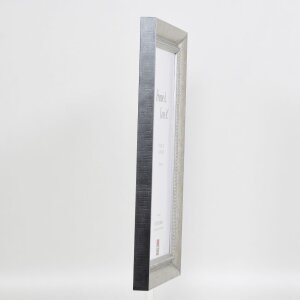 Efekt rama z litego drewna profil 28 srebrny 7x10 cm szkło akrylowe