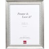 Efekt rama z litego drewna profil 28 srebrny 7x10 cm szkło akrylowe