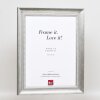 Efekt rama z litego drewna profil 28 srebrny 7x10 cm szkło akrylowe