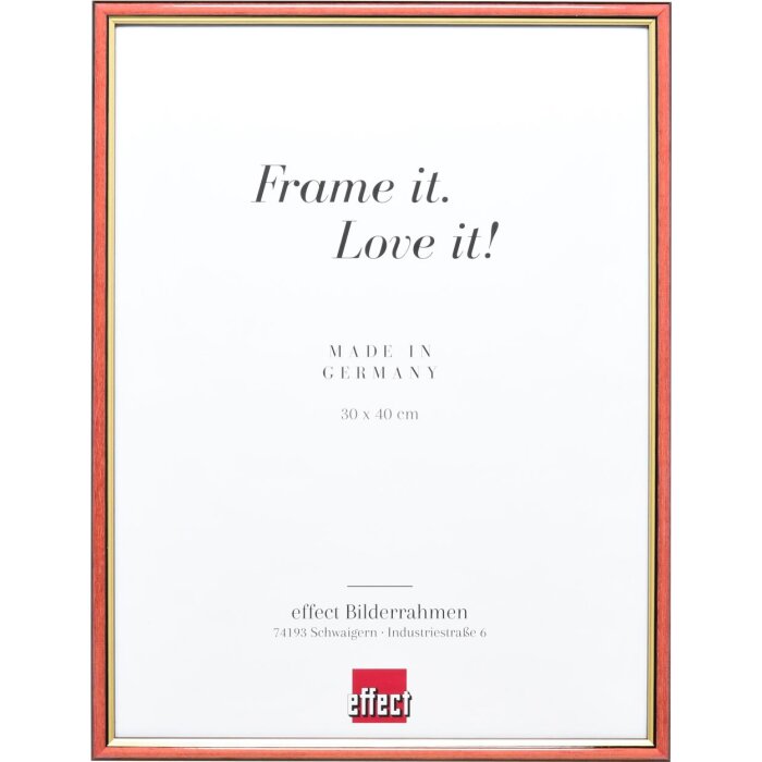 Efekt drewniana rama profil 23 czerwony 9x13 cm szkło antyrefleksyjne