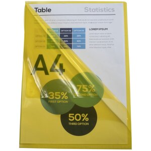 Exacompta opakowanie 100 teczek gładkich i mocnych PVC 130µ, DIN A4 żółte