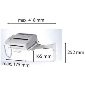 Exacompta 89340D Ramię obrotowe do telefonu Televario jasnoszare 345x262 mm do 5 kg