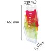 Exacompta 64799D Naścienny stojak na broszury 6 przegród A4 kolory tęczy Linicolor®