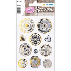 HERMA Kreatywna naklejka Mandala Zlota i Srebrna Folia