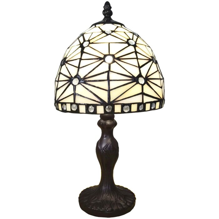 LumiLamp 5LL-6105 Lampa stołowa Tiffany Ø 18x33 cm E14-max 1x25W beżowy
