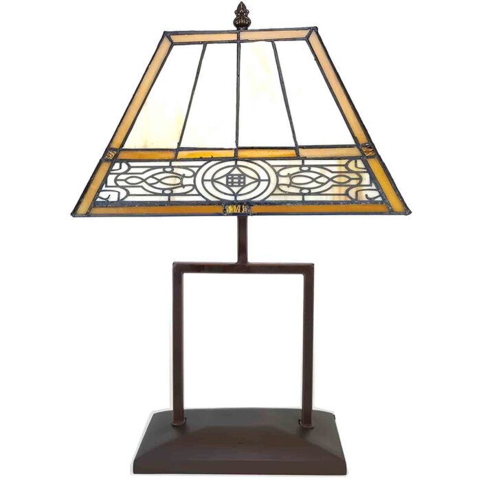 LumiLamp 5LL-6128 Lampa stołowa Tiffany 28x20x44 cm E27-max 1x60W beżowy