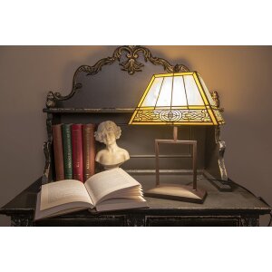 LumiLamp 5LL-6128 Lampa stołowa Tiffany 28x20x44 cm E27-max 1x60W beżowy