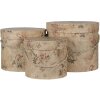Clayre & Eef 65012 Pudełko na kapelusze Zestaw 3 Beżowe Ø 23x20 cm