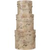 Clayre & Eef 65012 Pudełko na kapelusze Zestaw 3 Beżowe Ø 23x20 cm