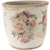 Clayre & Eef 6CE1421L Doniczka wewnętrzna różowa, beżowa Ø 14x13 cm