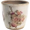 Clayre & Eef 6CE1421XL Doniczka wewnętrzna różowa, beżowa Ø 16x15 cm