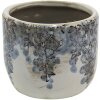 Clayre & Eef 6CE1422S Doniczka wewnętrzna niebieska, beżowa Ø 10x8 cm