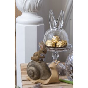 Clayre & Eef 6GL3377 Szklany słoik dzwonek przezroczysty Ø 14x23 cm