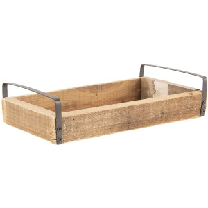 Taca dekoracyjna Clayre & Eef (zestaw 3 sztuk) brązowa 35x20x5 - 30x15x5 - 25x10x5 cm
