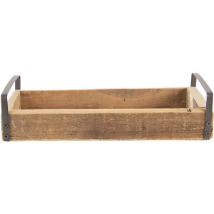 Taca dekoracyjna Clayre & Eef (zestaw 3 sztuk) brązowa 35x20x5 - 30x15x5 - 25x10x5 cm