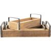 Taca dekoracyjna Clayre & Eef (zestaw 3 sztuk) brązowa 35x20x5 - 30x15x5 - 25x10x5 cm