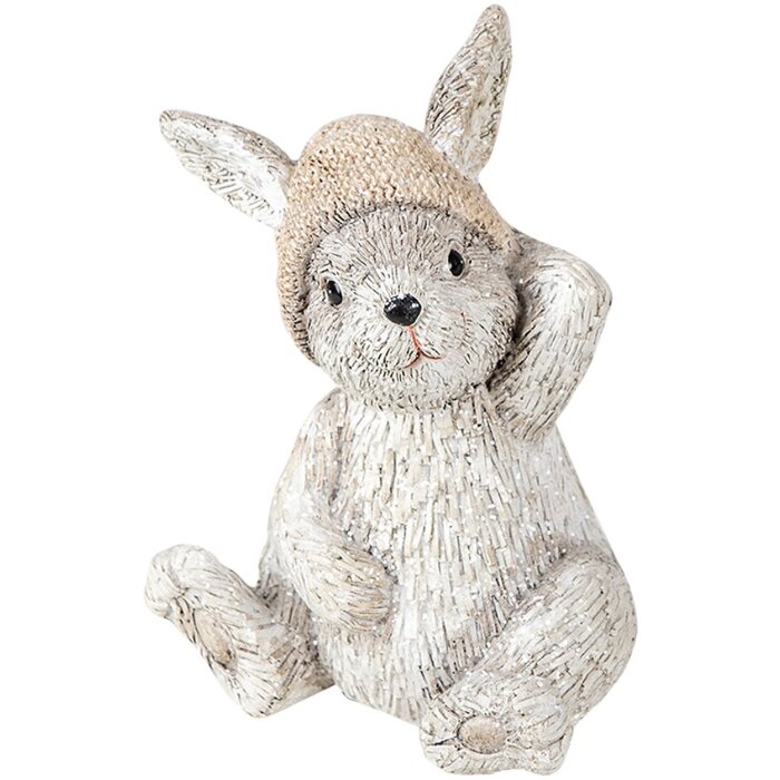 Clayre & Eef 6PR3493 Deco Rabbit Grey 11x9x13 cm