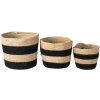 Clayre & Eef 6RO0531 Zestaw 3 koszy do przechowywania czarny Ø 22x19 cm