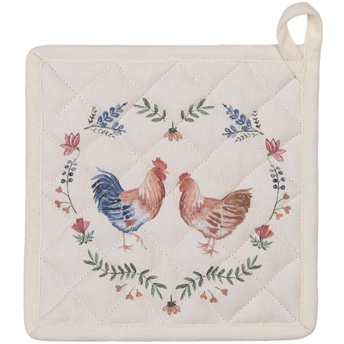 Clayre & Eef CAR45 Potholder Beige 20x20 cm