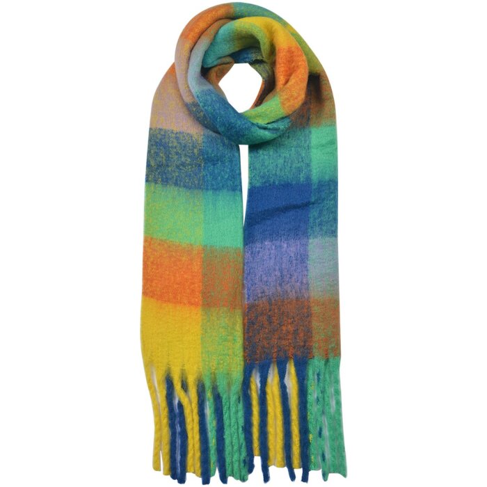 Clayre & Eef JZSC0615BL Szalik zimowy damski niebieski 35x210 cm