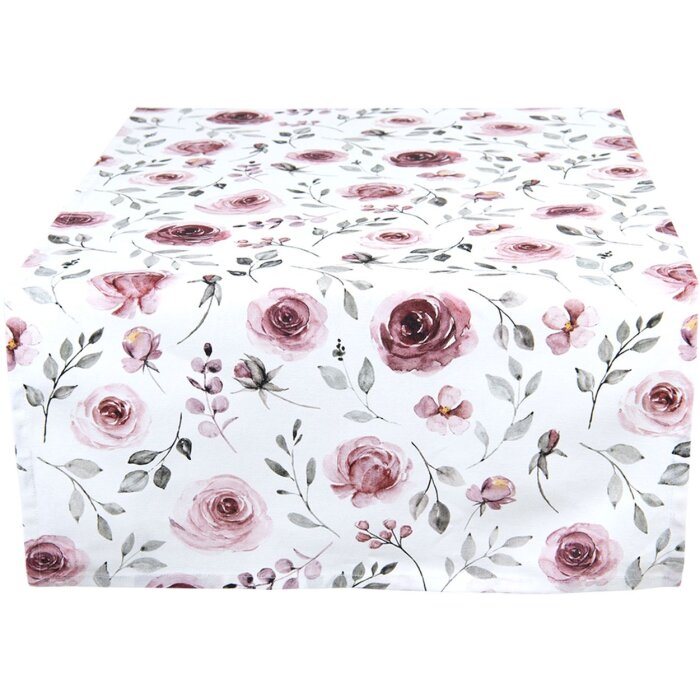 Clayre & Eef RUR64 Bieżnik na stół różowy 50x140 cm