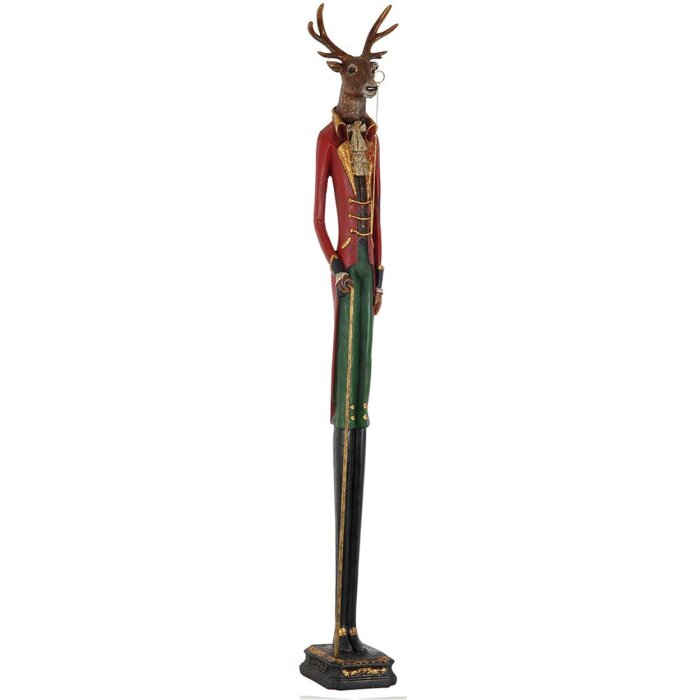 Clayre Eef 4PR0008 Dekoracja świąteczna Deer Red 12x12x92 cm