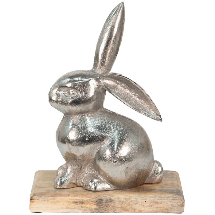 Clayre & Eef 6AL0056L Deco Rabbit kolor srebrny 21x11x28 cm