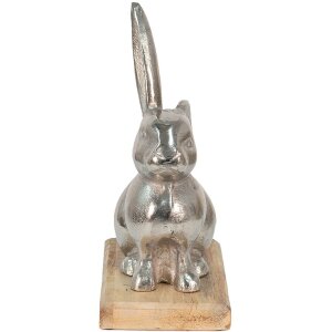 Clayre & Eef 6AL0056L Deco Rabbit kolor srebrny 21x11x28 cm