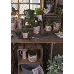 Clayre & Eef 6CE1409L Doniczka wewnętrzna różowa Ø 16x16 cm