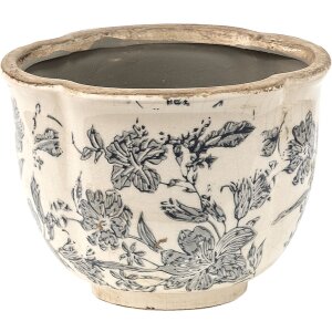 Clayre & Eef 6CE1450S Doniczka do wnętrz szara, beżowa Ø 16x12 cm