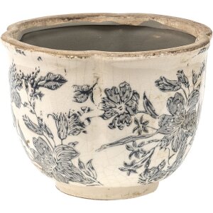 Clayre & Eef 6CE1450S Doniczka do wnętrz szara, beżowa Ø 16x12 cm