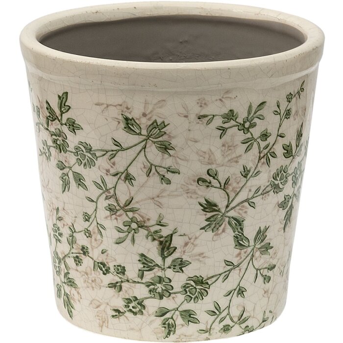 Clayre & Eef 6CE1457L Indoor Flowerpot Green, Brown, Beige Ø 16x16 cm