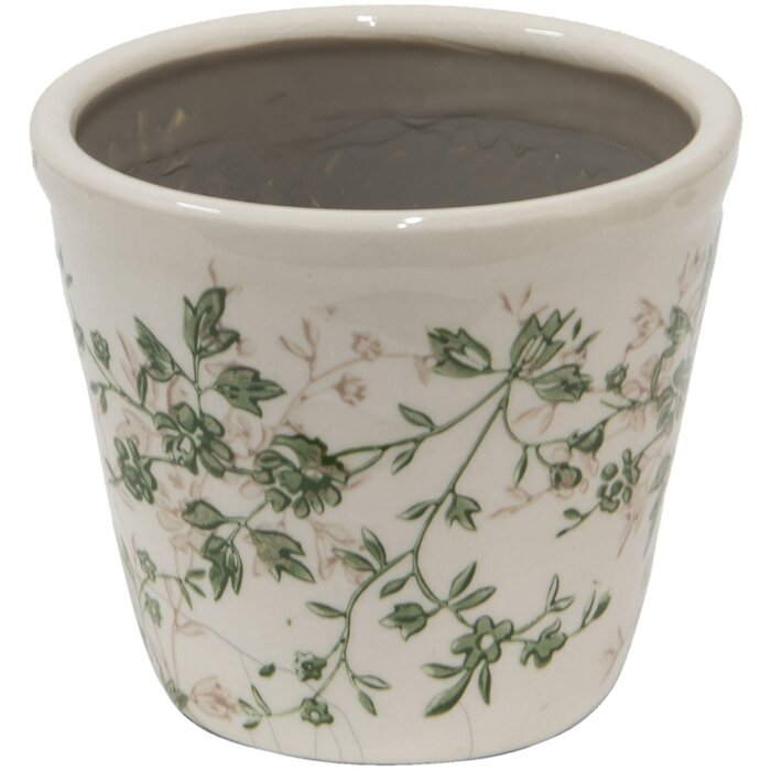 Clayre & Eef 6CE1457S doniczka wewnętrzna zielona, brązowa, beżowa Ø 12x10 cm