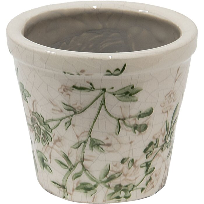 Clayre & Eef 6CE1457XS Doniczka do wnętrz zielona, brązowa, beżowa Ø 8x7 cm