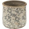 Clayre & Eef 6CE1459L Doniczka do wnętrz szara, beżowa Ø 17x16 cm