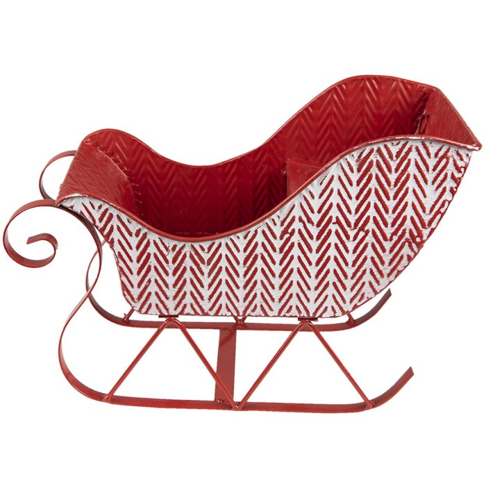 Clayre & Eef 6Y4708 Dekoracja świąteczna Sanie czerwone 32x15x24 cm