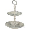 Clayre & Eef 6Y4770 Etażer 2 poziomy Beżowy Ø 19x27 cm