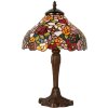 LumiLamp 5LL-1130 Lampa stołowa Tiffany Ø 26x40 cm Brązowo-czerwone szklane kwiaty
