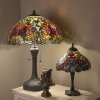 LumiLamp 5LL-1130 Lampa stołowa Tiffany Ø 26x40 cm Brązowo-czerwone szklane kwiaty