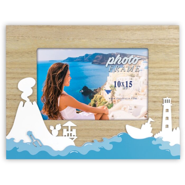 ZEP Drewniana ramka na portrety Kraina Lodu 10x15 cm Ramka na zdjęcia z wakacji