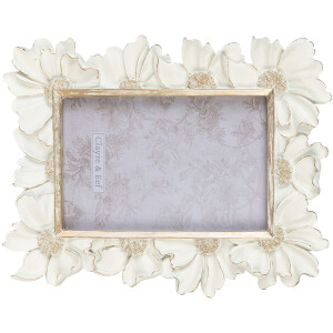 Clayre & Eef 2F0912 Ramka na zdjęcia 18x2x23 cm - 10x15 cm biała