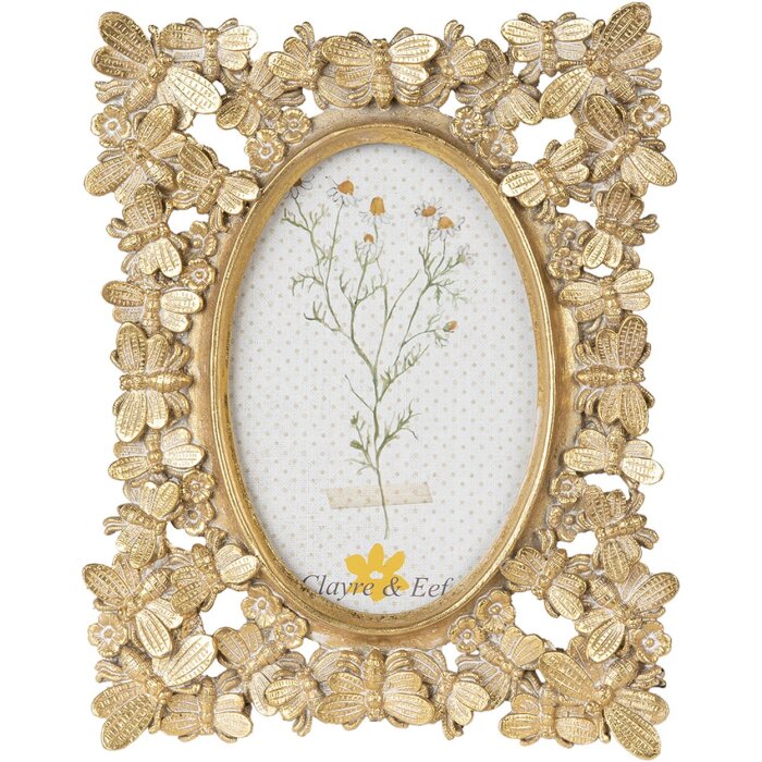 Clayre & Eef 2F0958 ramka na zdjęcia 18x2x22 cm - 10x15 cm kolor złoty