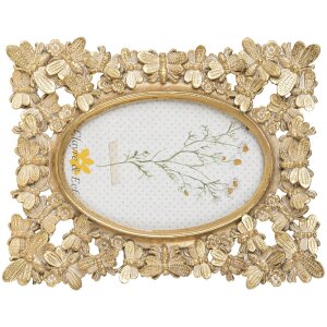 Clayre & Eef 2F0958 ramka na zdjęcia 18x2x22 cm - 10x15 cm kolor złoty
