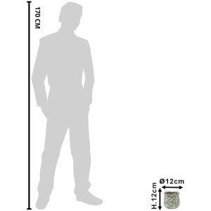 Clayre & Eef 6CE1455S Doniczka dekoracyjna Ø 12x12 cm Grey - Beige