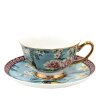 Clayre & Eef 6CE1476 Filiżanka do kawy i spodek 12x10x6 cm - Ø 15x2 cm - 200 ml