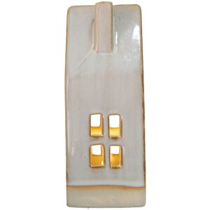 Clayre & Eef 6CE1505 Domek dekoracyjny z diodą LED 7x6x15 cm Beżowy